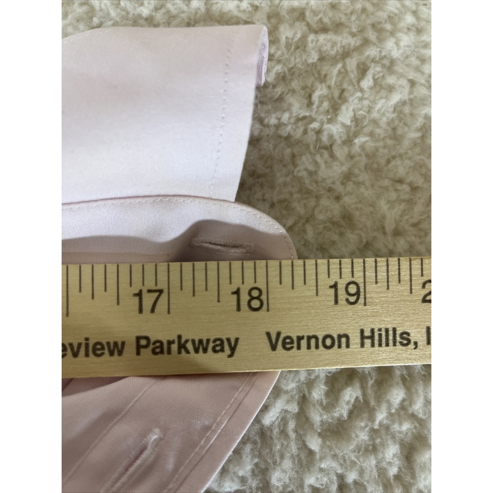 Roundtree & Yorke Gold Label Mens 16.5 Pink Long Sleeve Dress Shirt - Picture 13 of 16